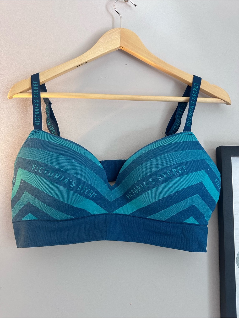 Victoria's Secret Striped Blue Wireless Padded Bralette